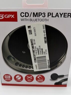 GPX Portable CD MP3 Player Bluetooth PCB319B Anti Skip New Sealed